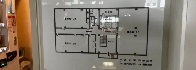 中産連ビルの館内マップの写真